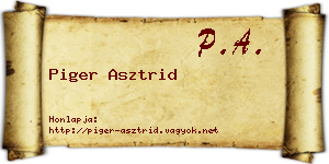 Piger Asztrid névjegykártya